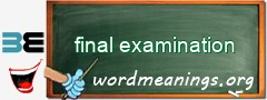 WordMeaning blackboard for final examination